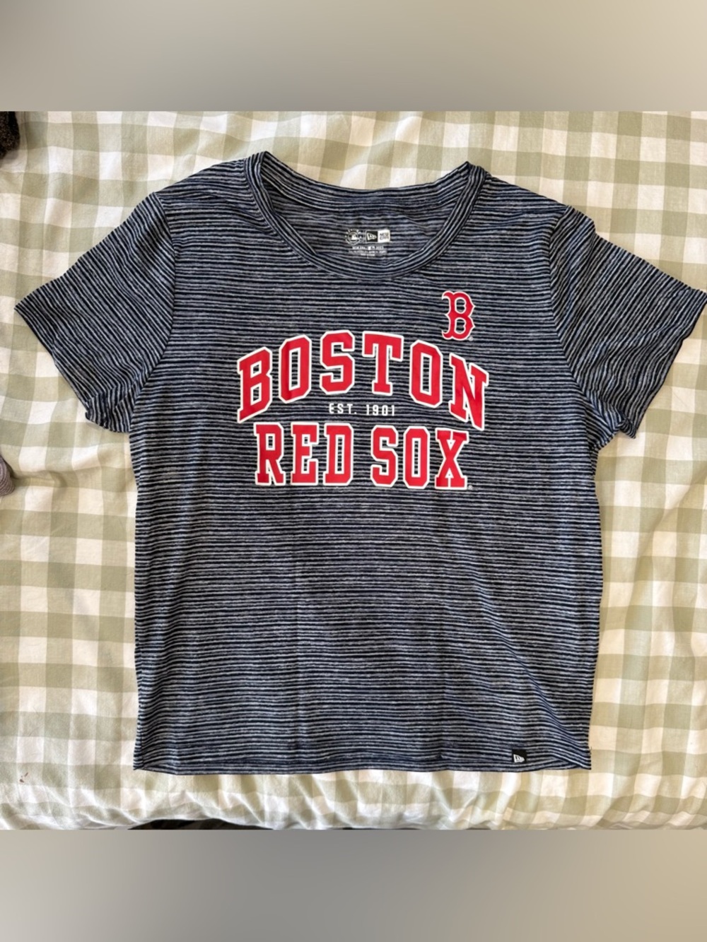 Boston Red Sox Striped Tee with Red Logo